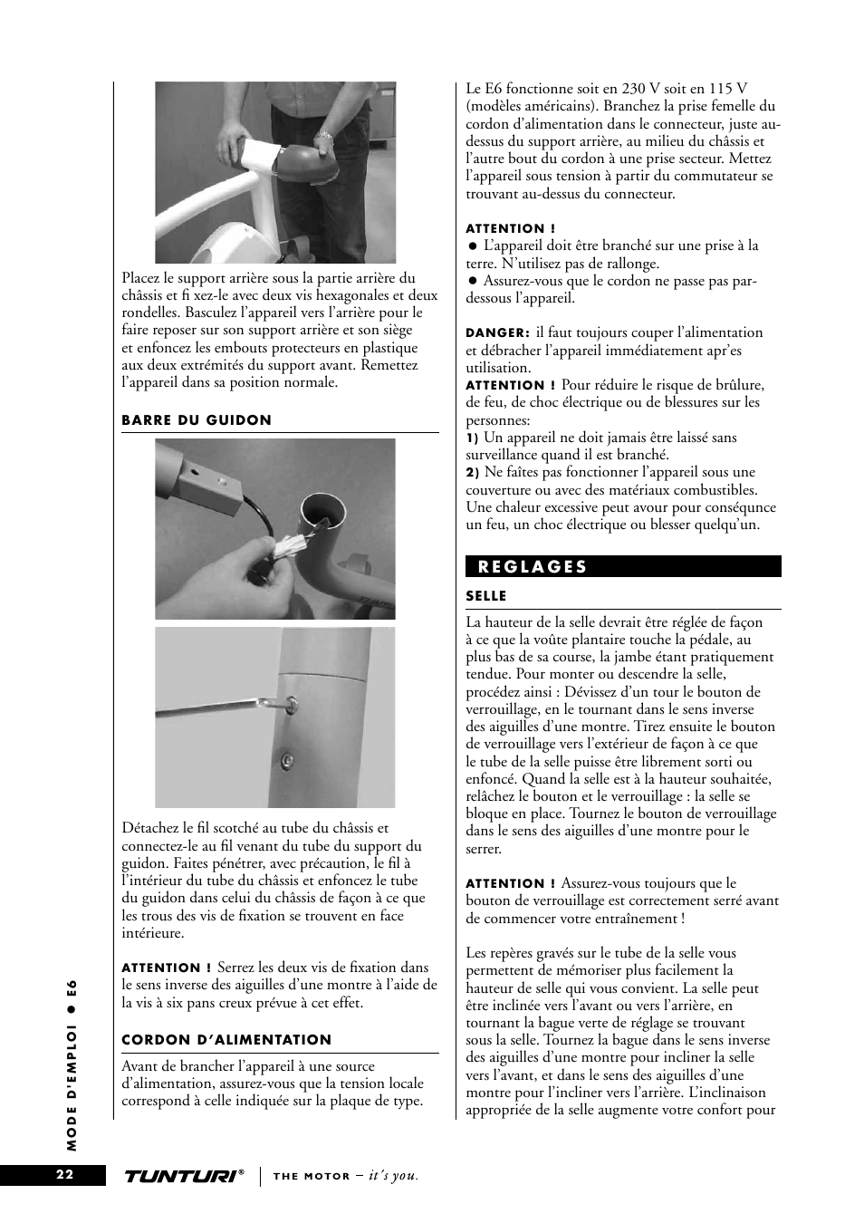 Tunturi E6 User Manual | Page 22 / 76