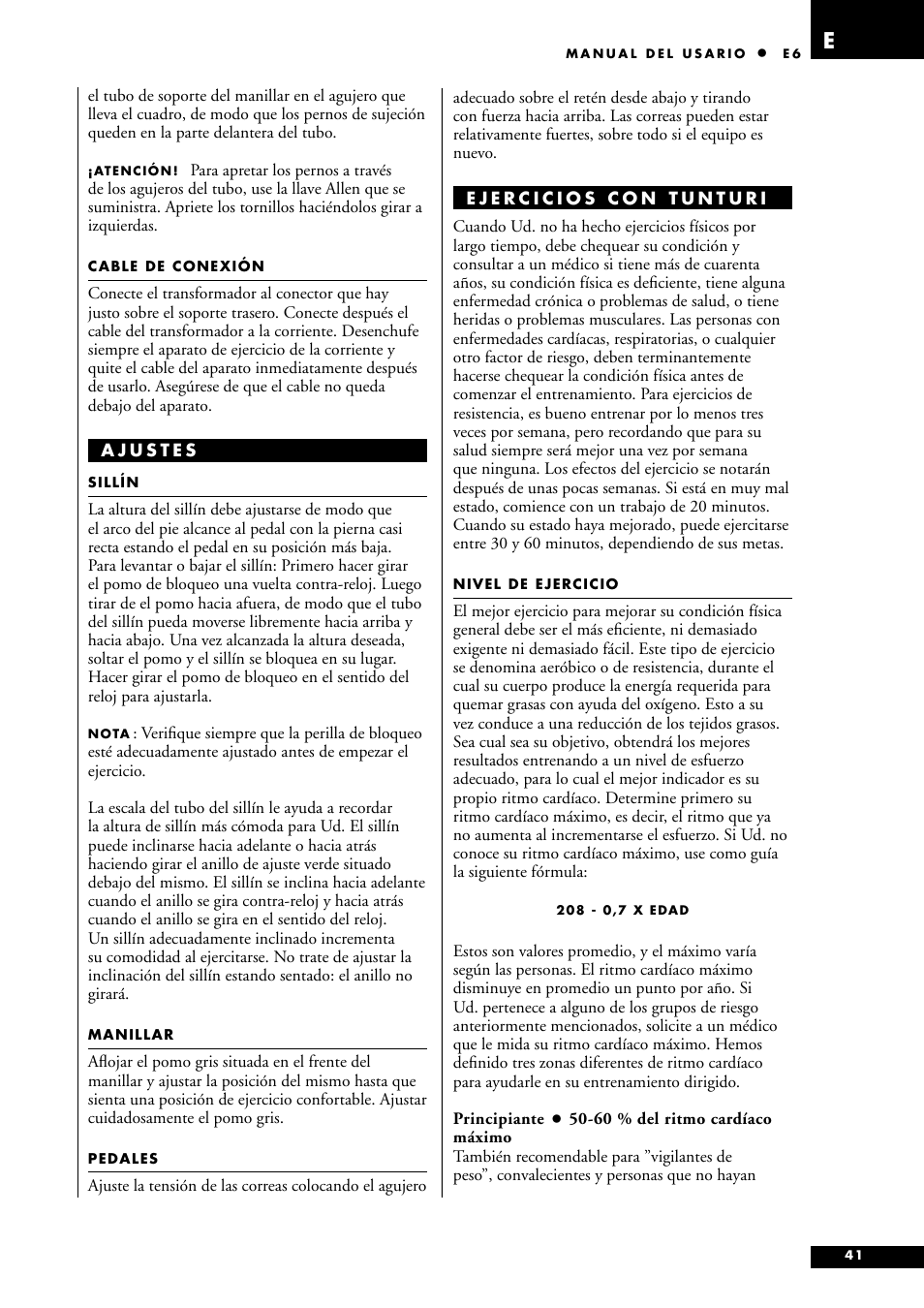 Tunturi E6 User Manual | Page 41 / 76