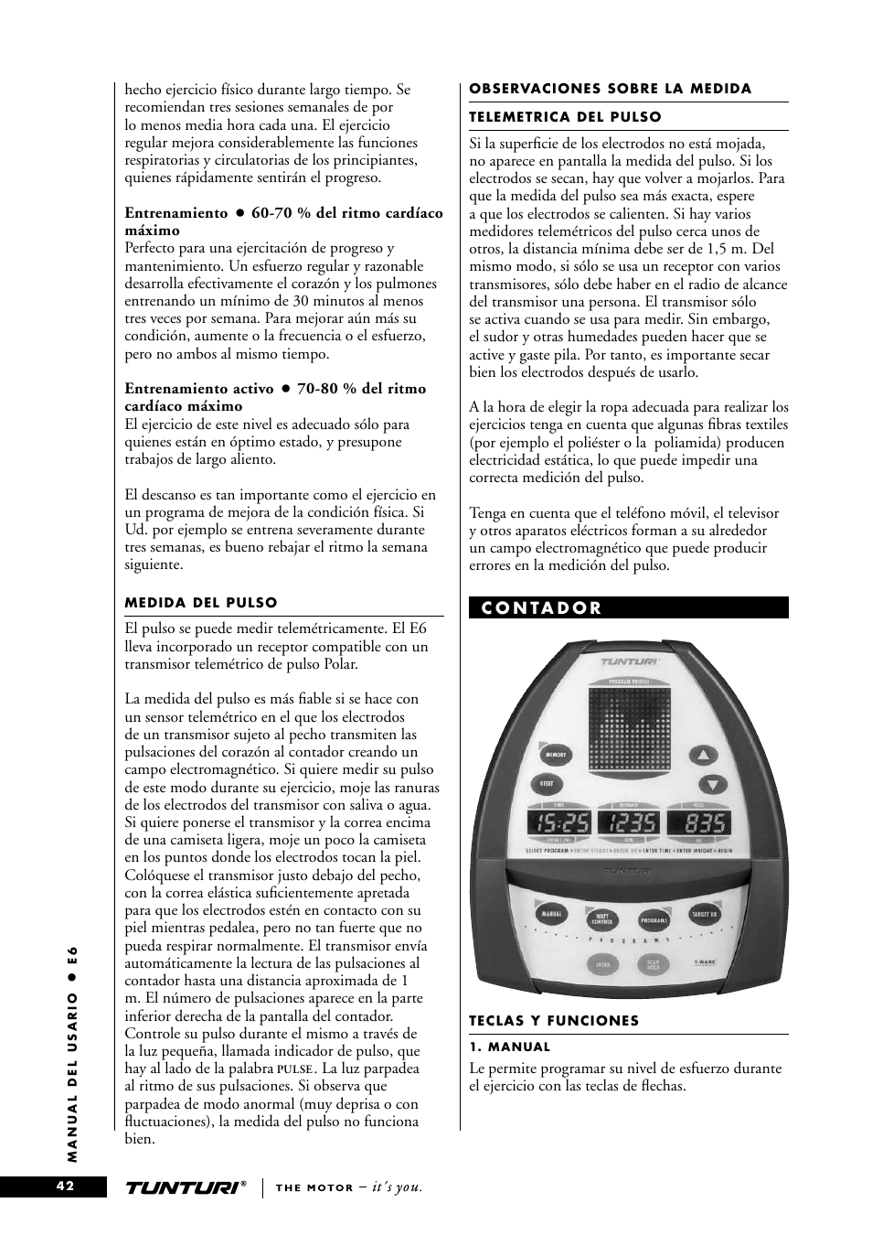 Tunturi E6 User Manual | Page 42 / 76