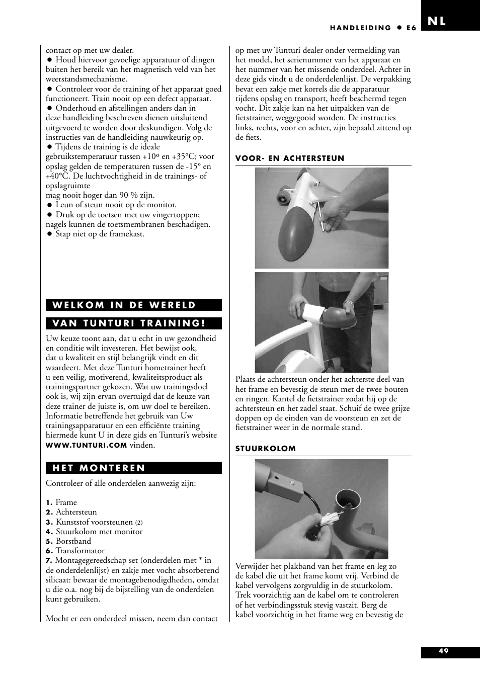 Tunturi E6 User Manual | Page 49 / 76