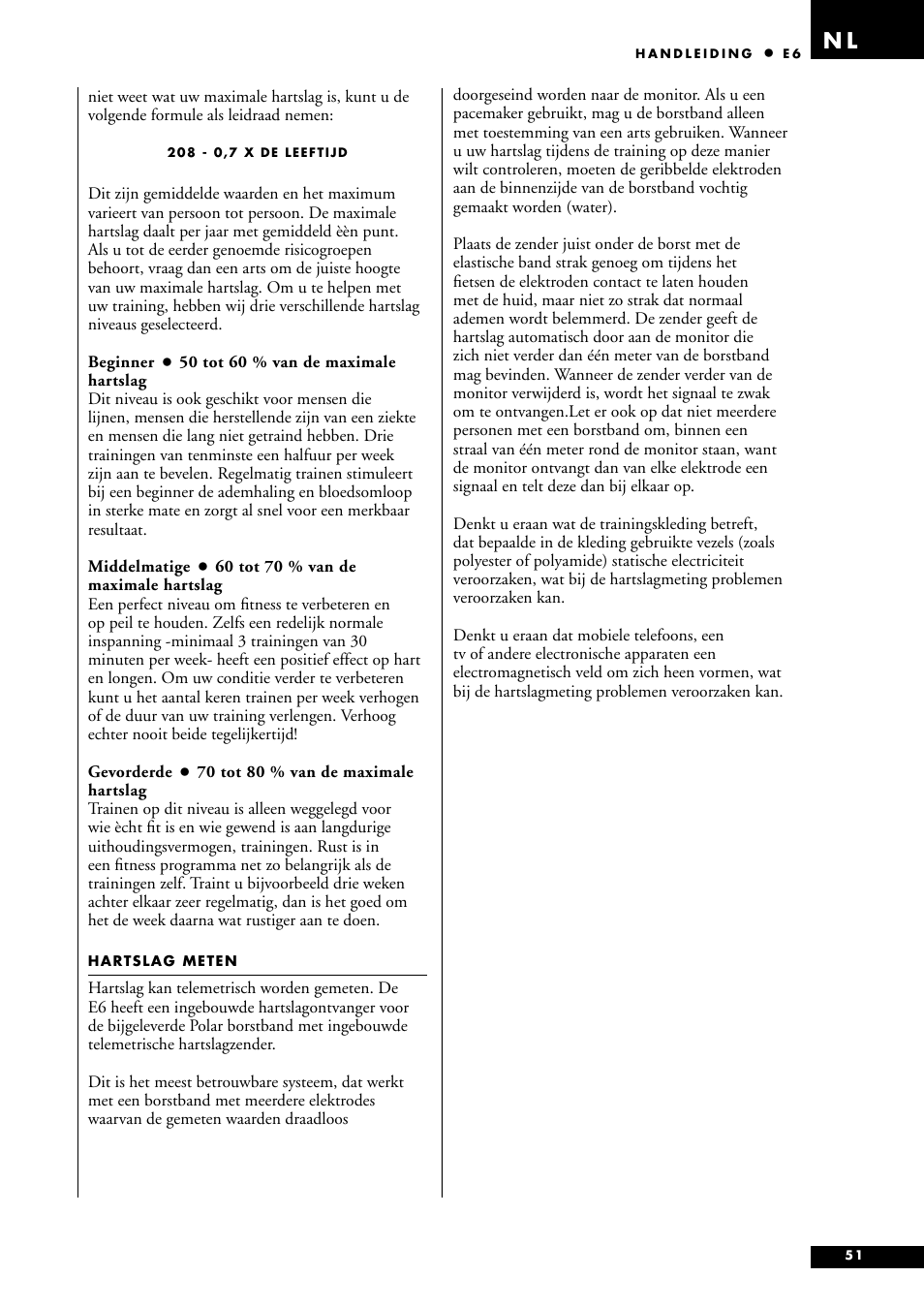 Tunturi E6 User Manual | Page 51 / 76