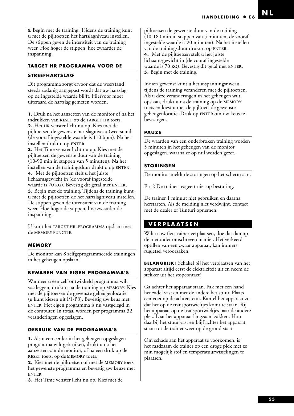 Tunturi E6 User Manual | Page 55 / 76