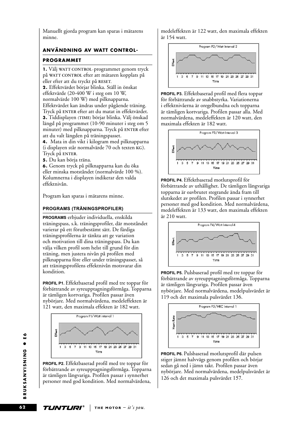 Tunturi E6 User Manual | Page 62 / 76