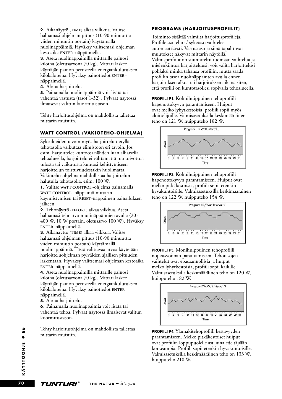 Tunturi E6 User Manual | Page 70 / 76