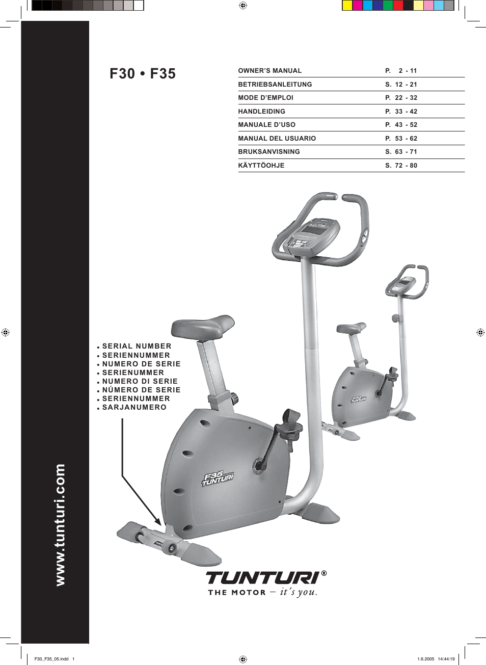 Tunturi F35 User Manual | 86 pages