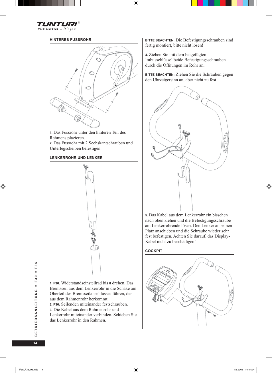 Tunturi F35 User Manual | Page 14 / 86