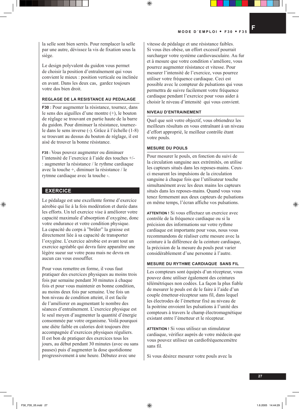 Tunturi F35 User Manual | Page 27 / 86