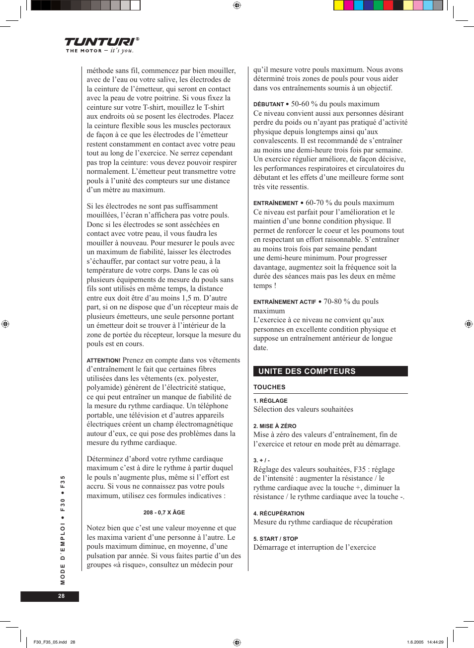 Tunturi F35 User Manual | Page 28 / 86