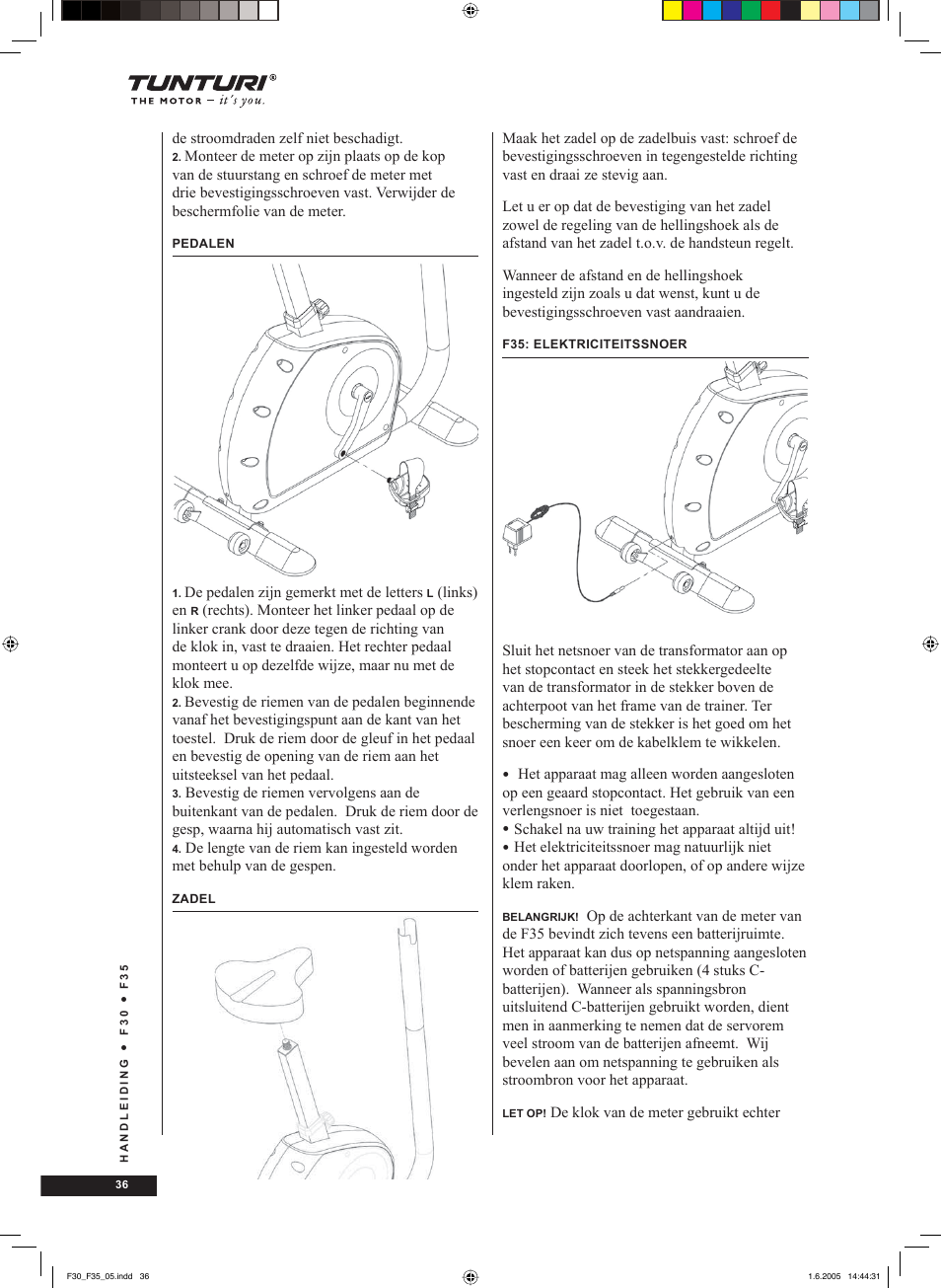 Tunturi F35 User Manual | Page 36 / 86