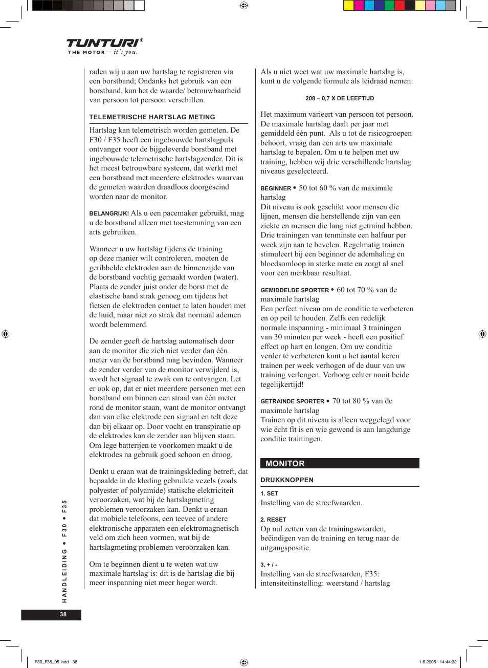 Tunturi F35 User Manual | Page 38 / 86