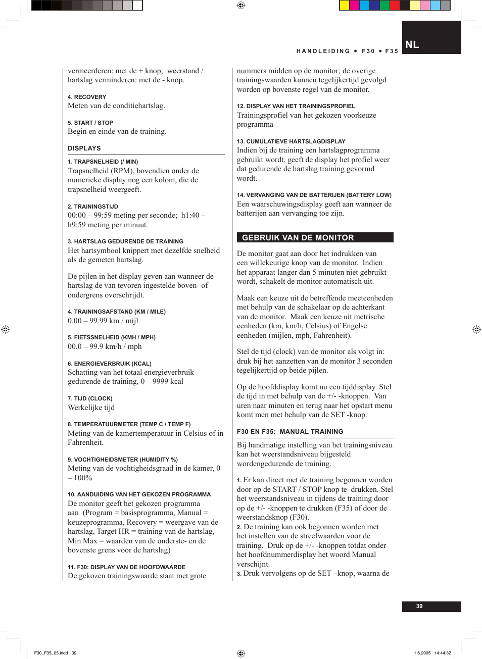 Tunturi F35 User Manual | Page 39 / 86