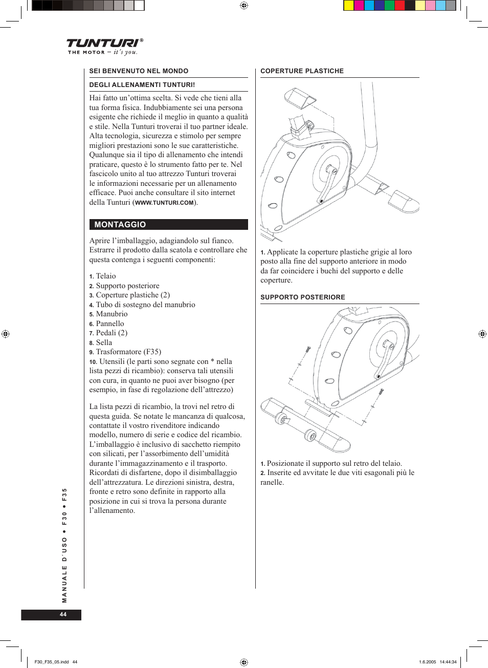 Tunturi F35 User Manual | Page 44 / 86