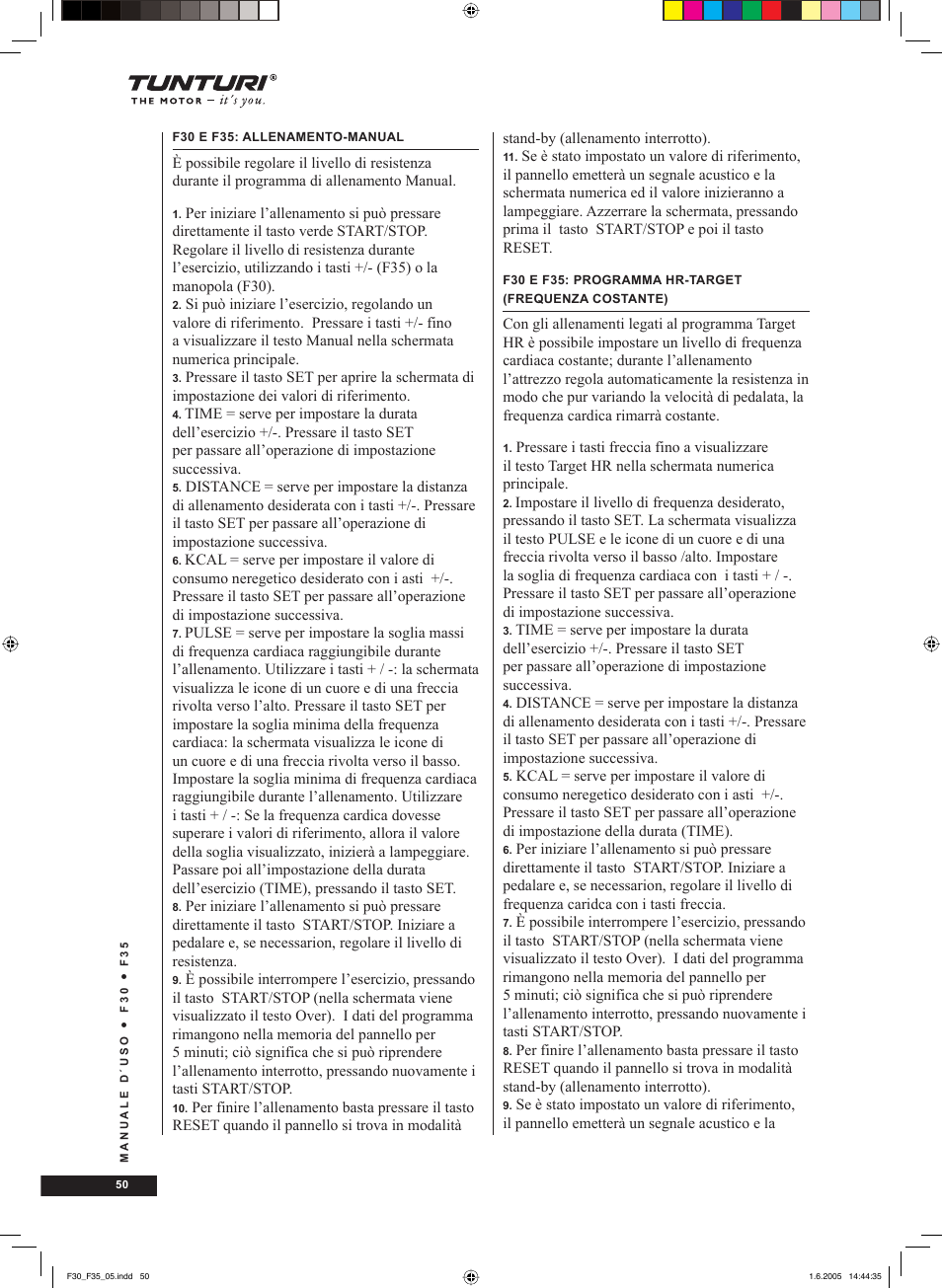 Tunturi F35 User Manual | Page 50 / 86
