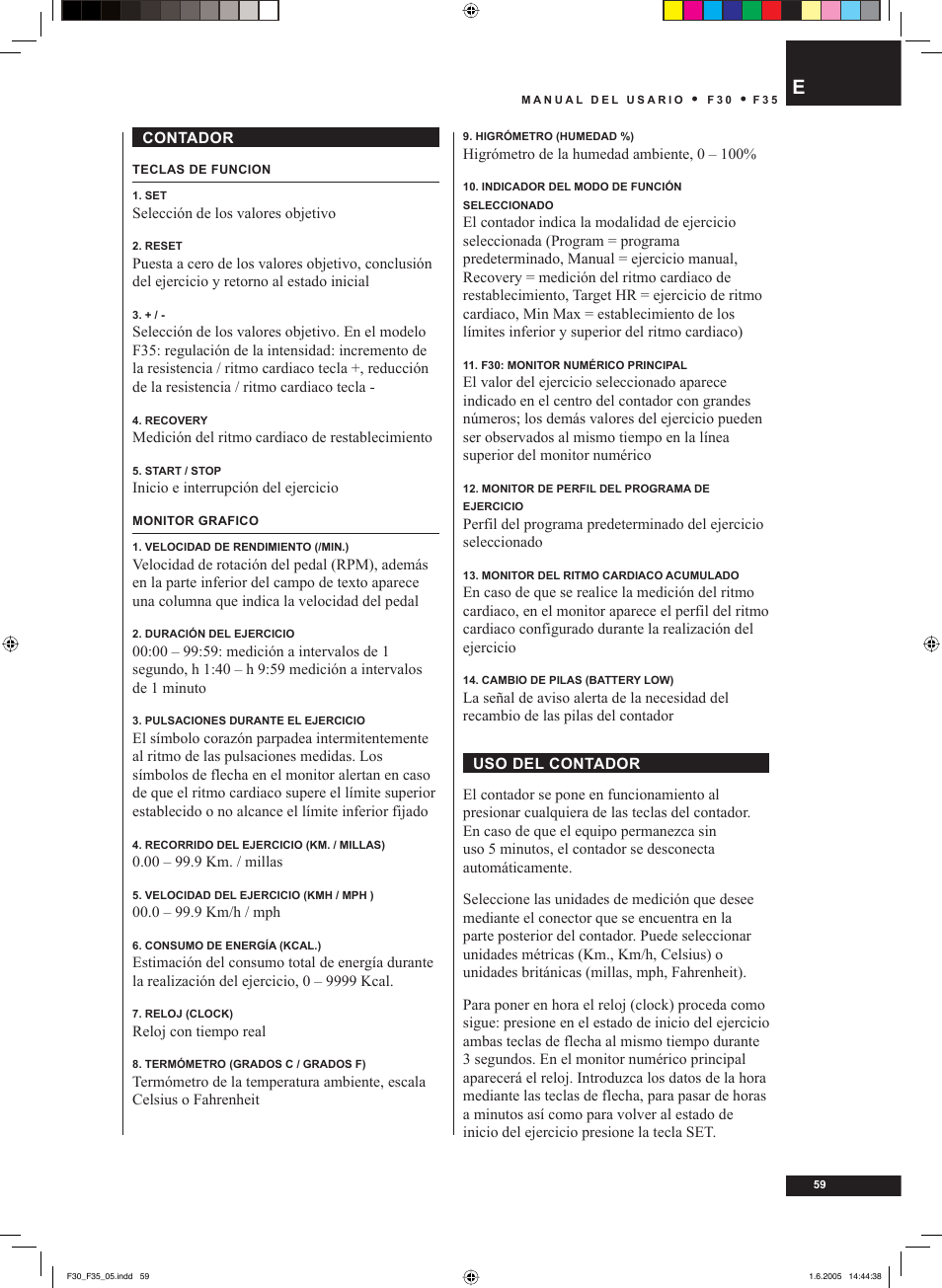 Tunturi F35 User Manual | Page 59 / 86
