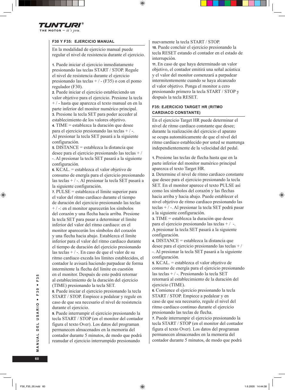 Tunturi F35 User Manual | Page 60 / 86