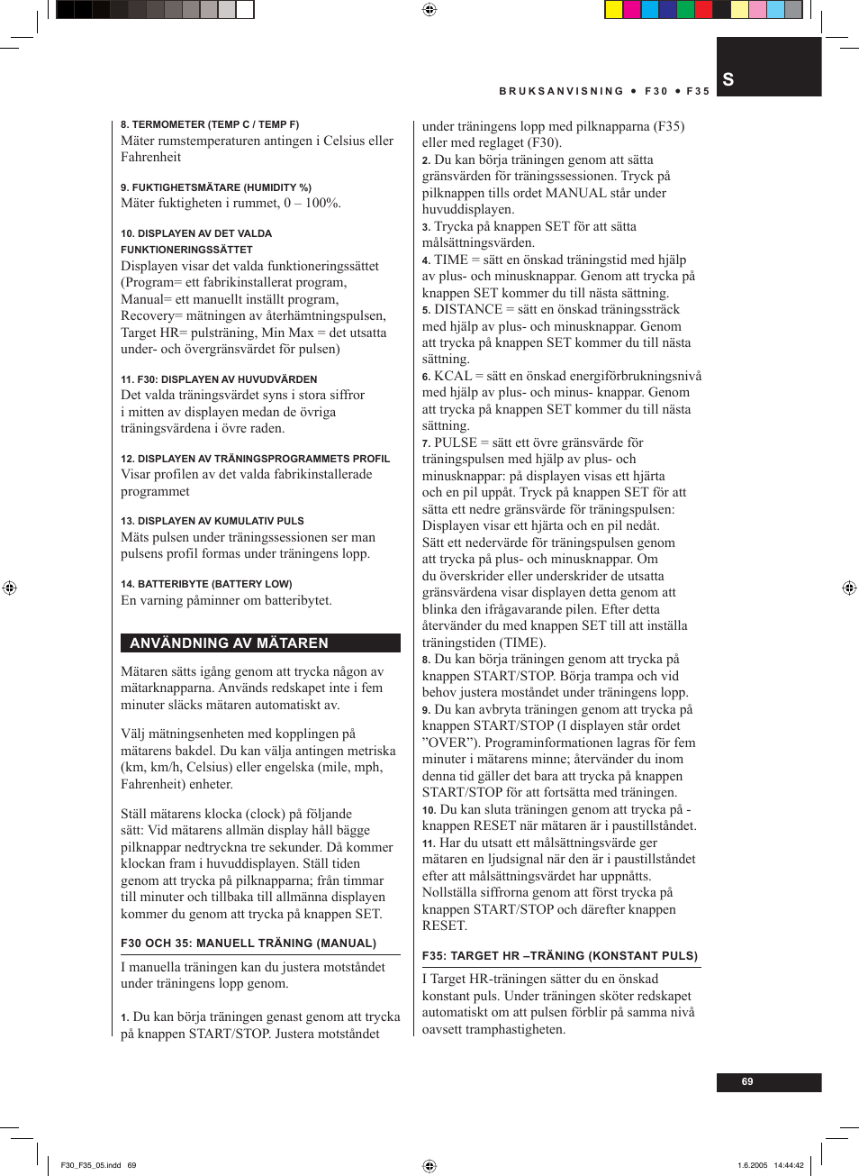 Tunturi F35 User Manual | Page 69 / 86