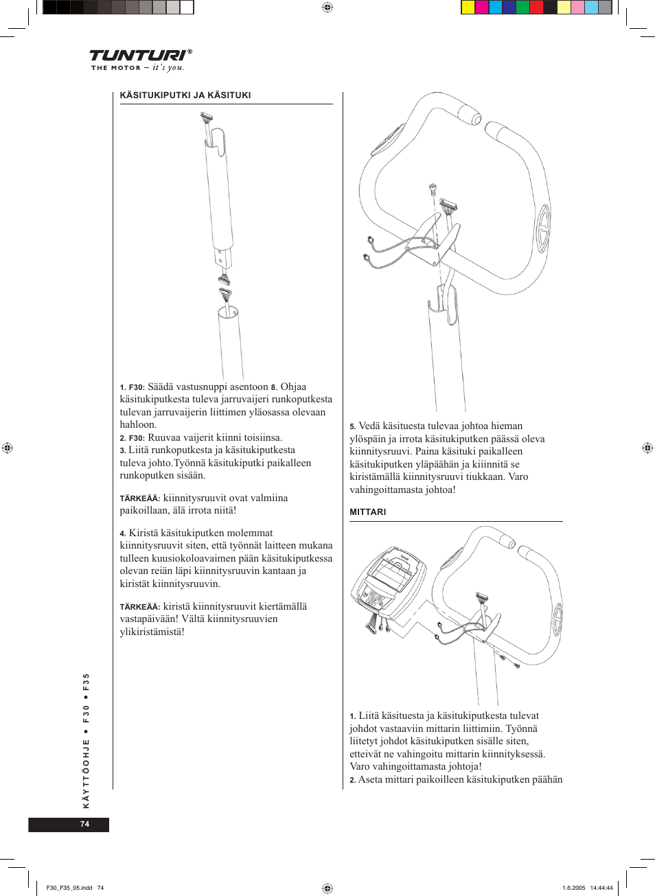 Tunturi F35 User Manual | Page 74 / 86
