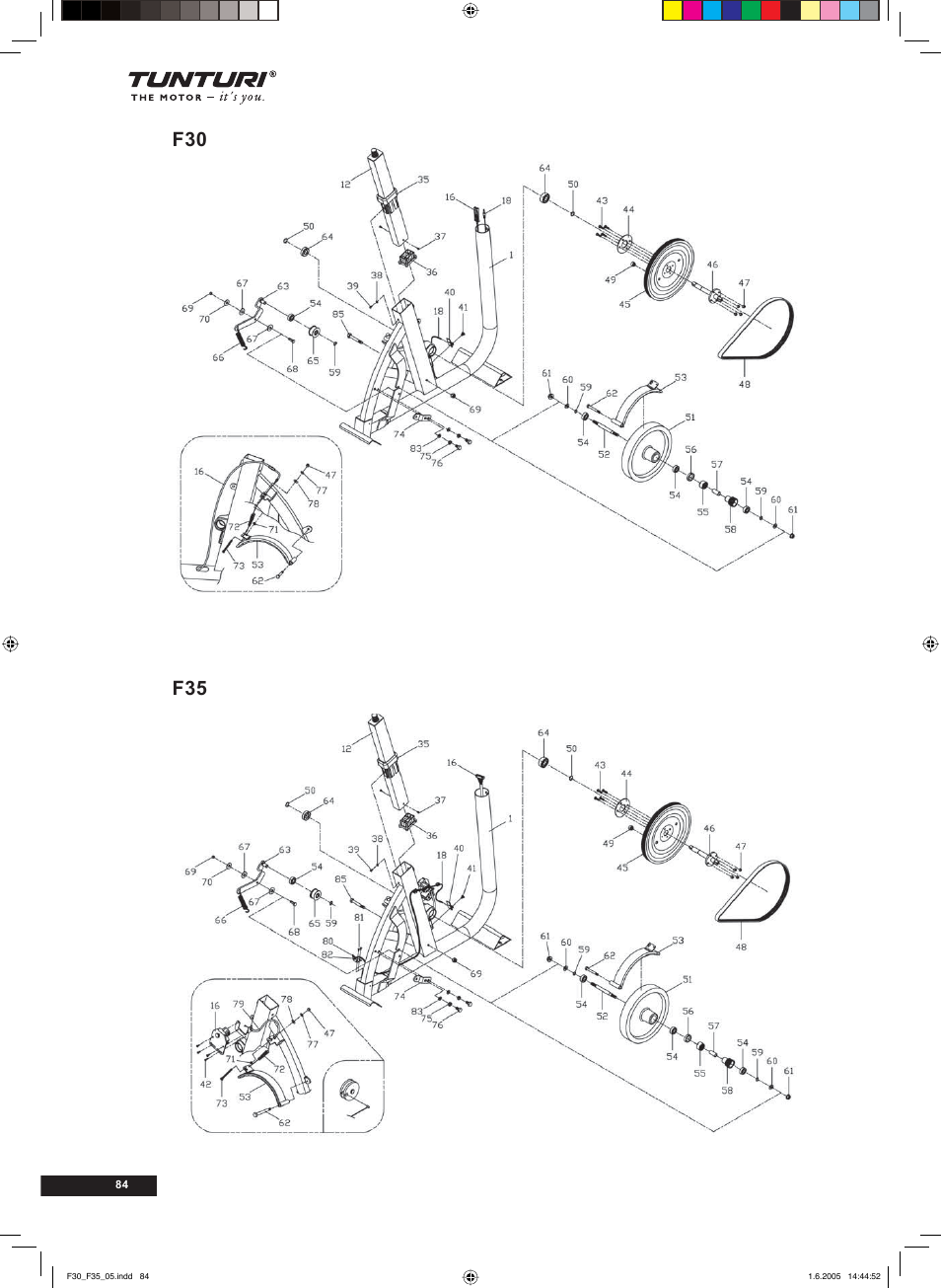 F35 f30 | Tunturi F35 User Manual | Page 84 / 86