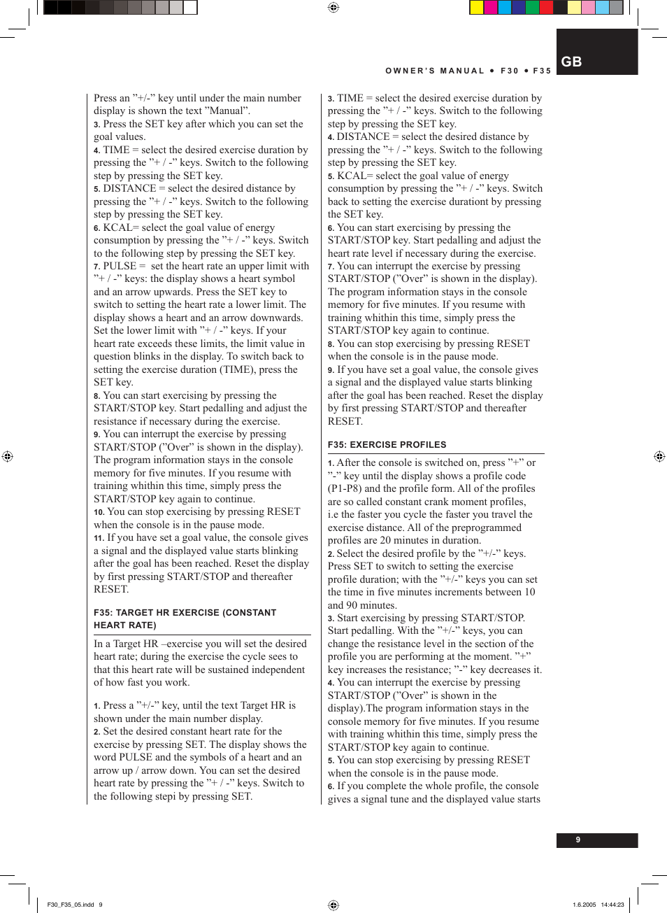 Tunturi F35 User Manual | Page 9 / 86