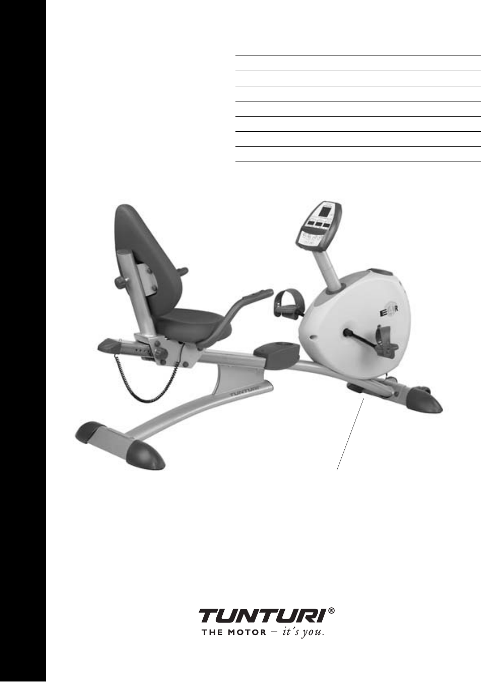 Tunturi E4R User Manual | 16 pages