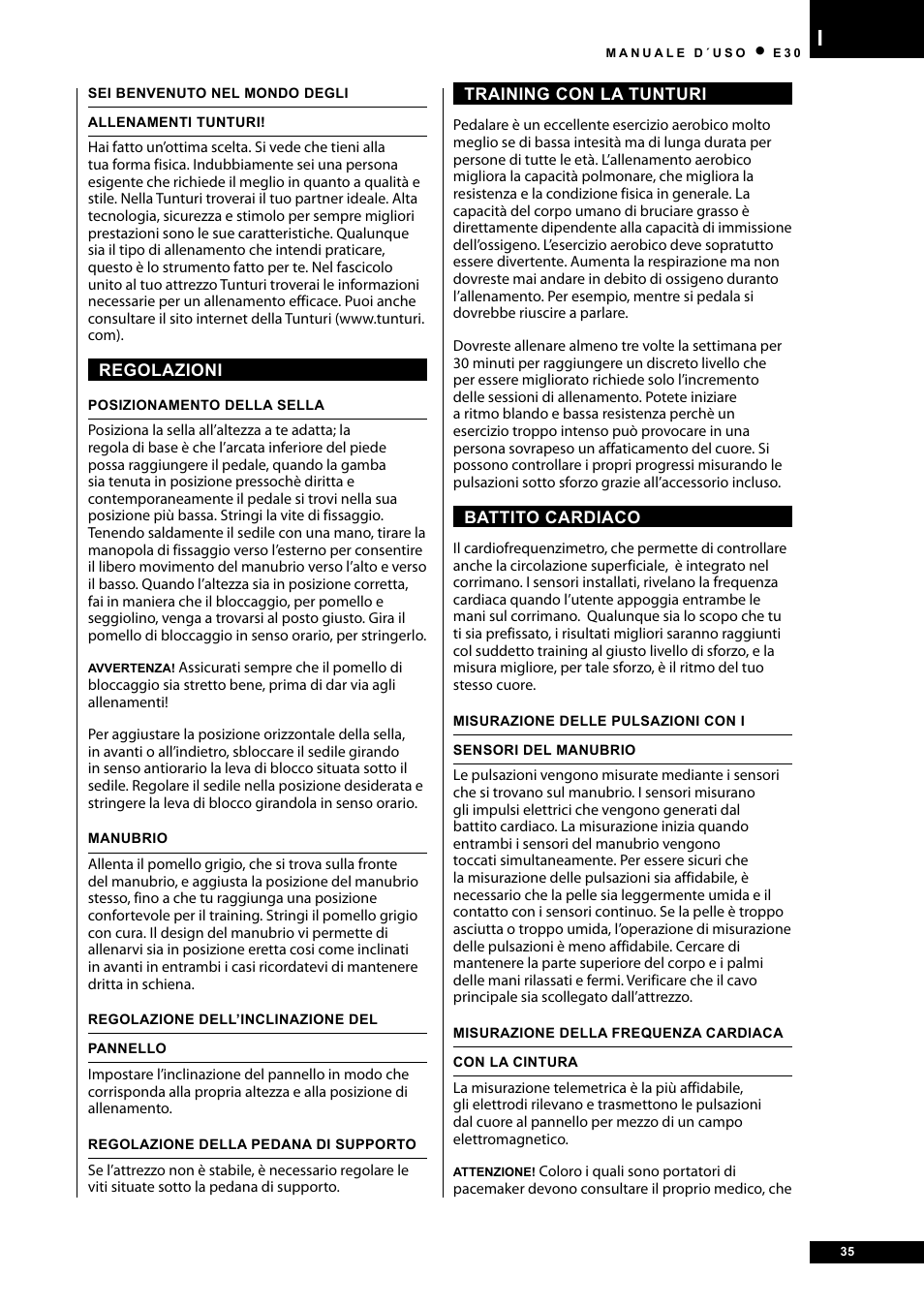 Tunturi E30L User Manual | Page 35 / 72