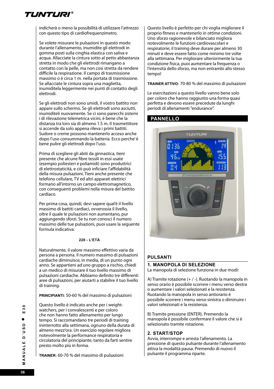 Tunturi E30L User Manual | Page 36 / 72