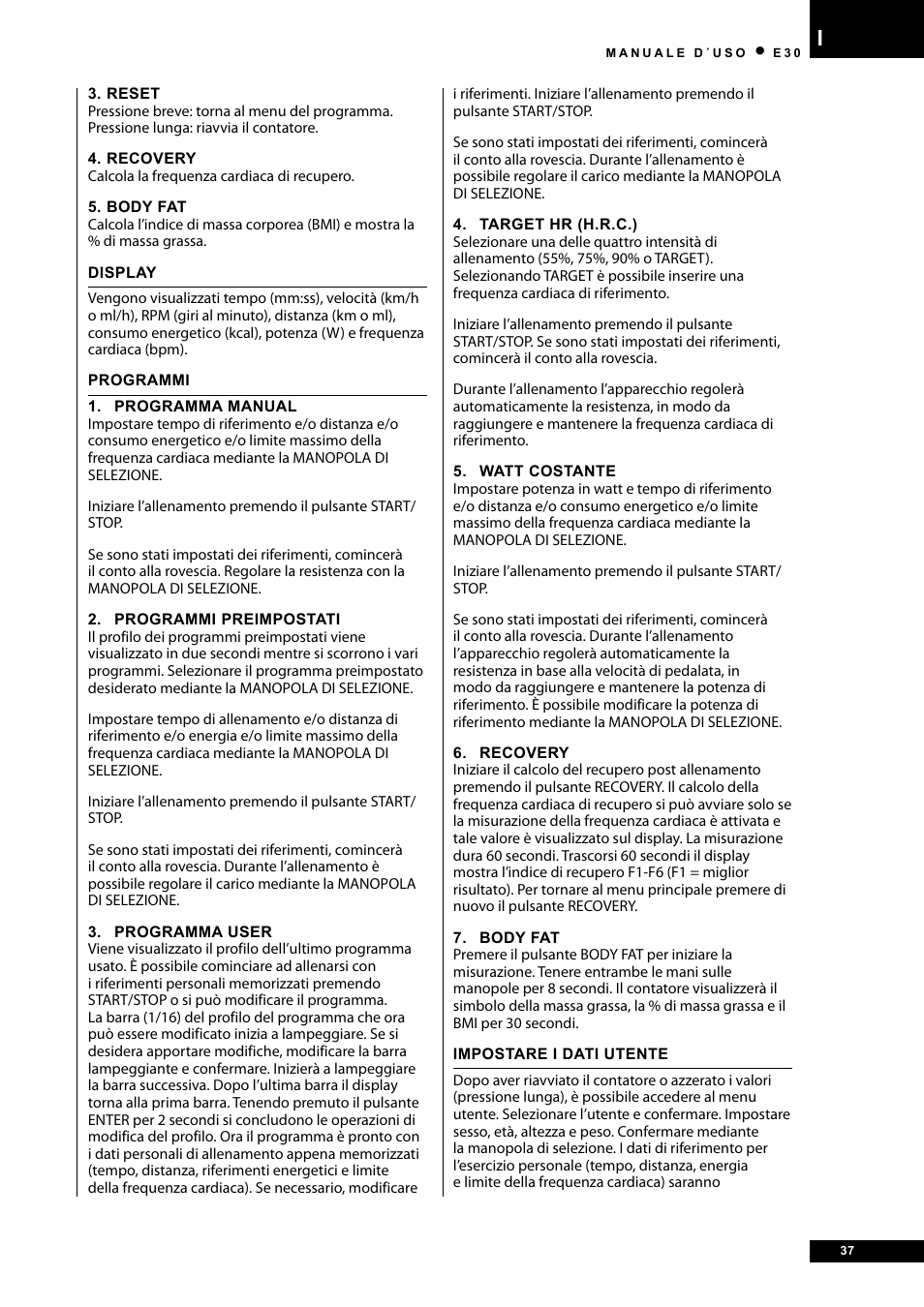 Tunturi E30L User Manual | Page 37 / 72