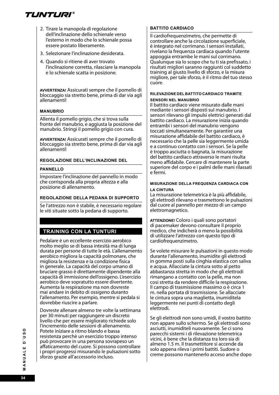 Tunturi E30R User Manual | Page 34 / 72