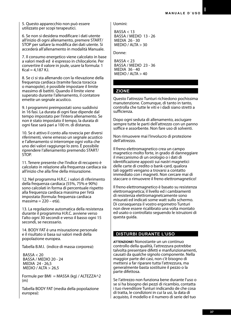 Tunturi E30R User Manual | Page 37 / 72