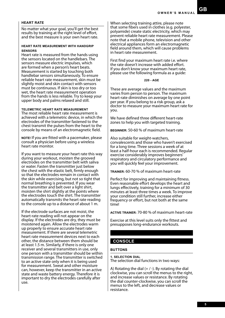 Tunturi E30R User Manual | Page 5 / 72