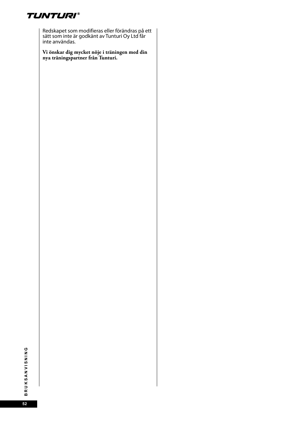 Tunturi E30R User Manual | Page 52 / 72