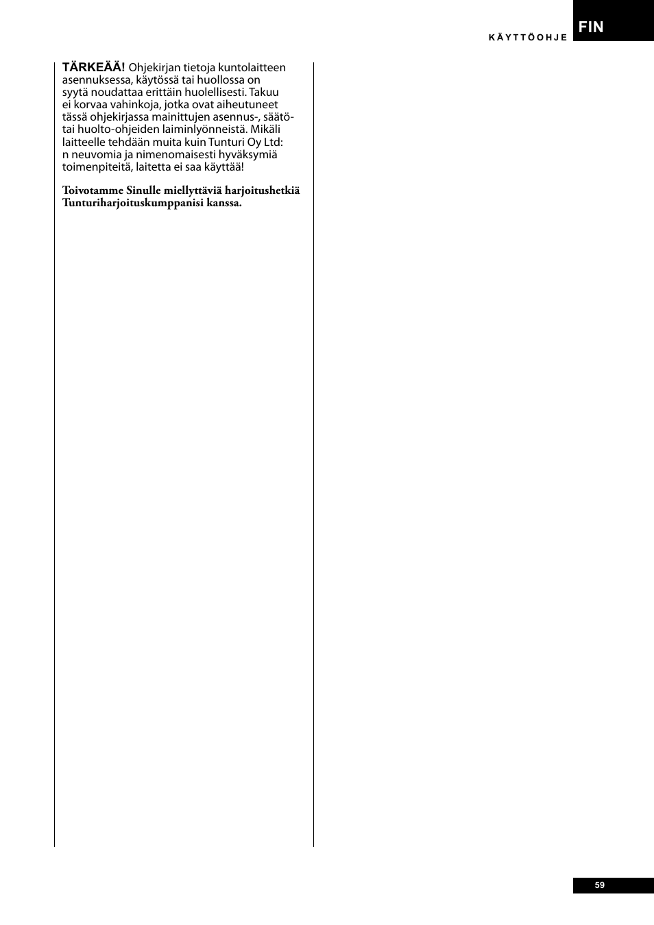 Tunturi E30R User Manual | Page 59 / 72