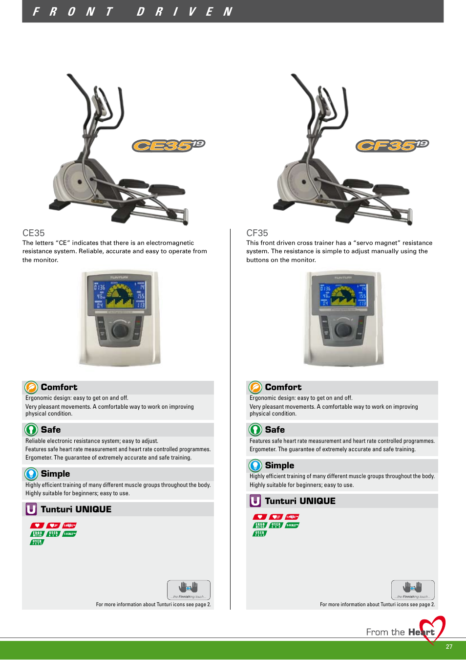 Ce35, Cf35 | Tunturi C85 User Manual | Page 27 / 56