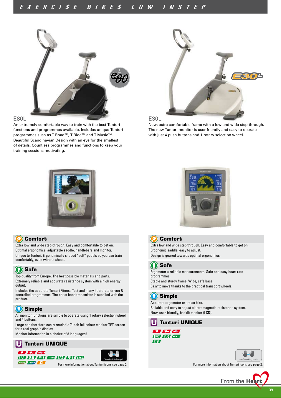 E80l, E30l | Tunturi C85 User Manual | Page 39 / 56