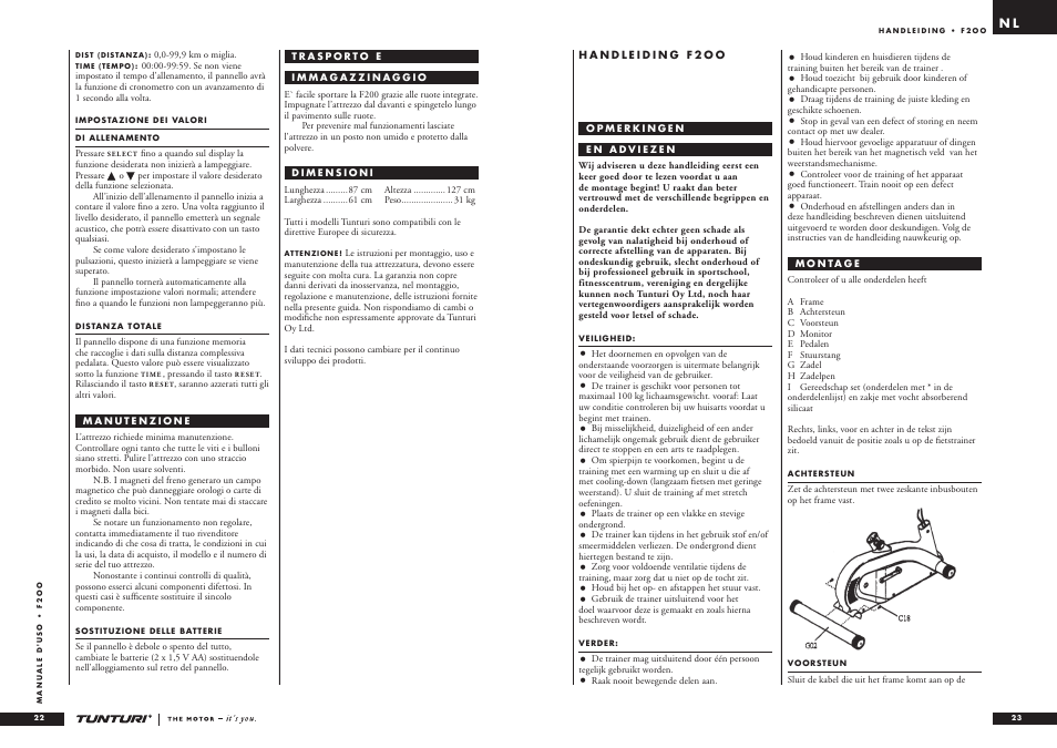 Tunturi F2OO User Manual | Page 12 / 20