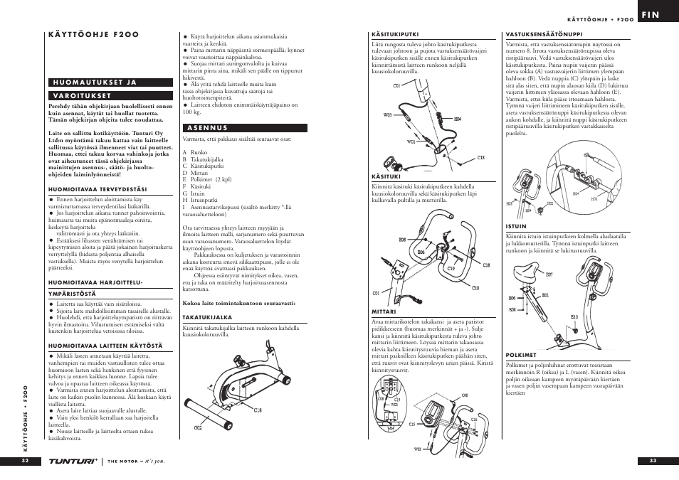 Tunturi F2OO User Manual | Page 17 / 20