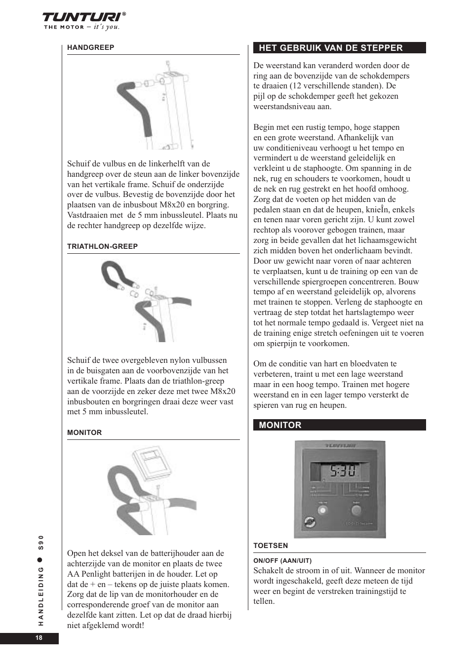 Tunturi S90 User Manual | Page 18 / 40