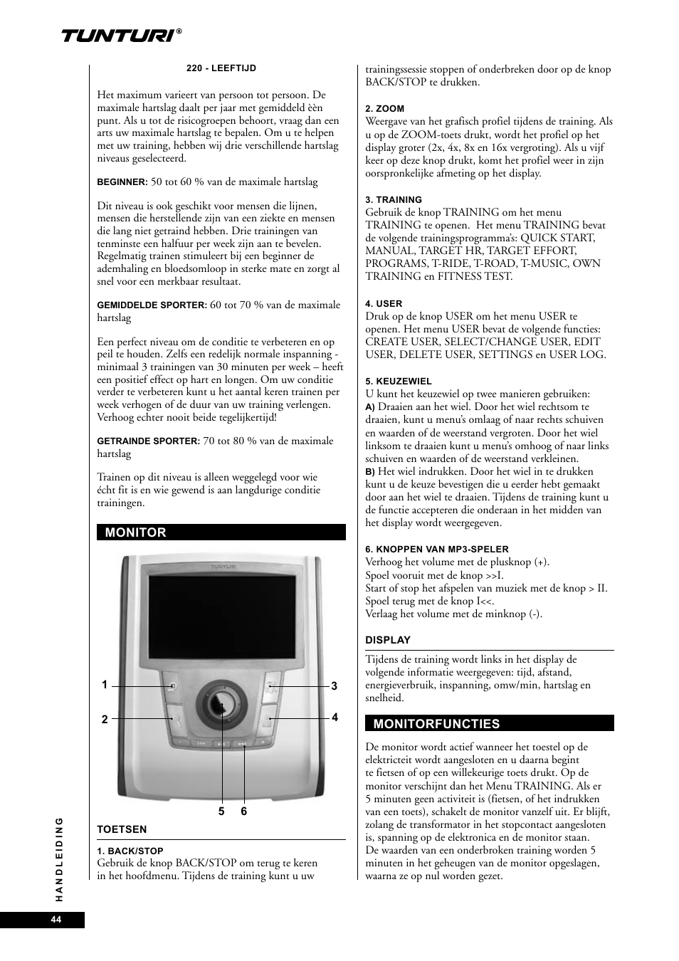 Tunturi E85 User Manual | Page 44 / 104