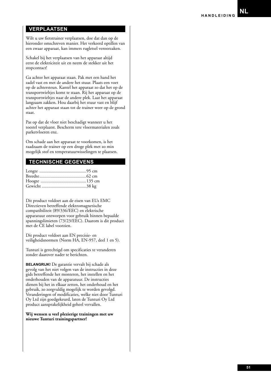 Tunturi E85 User Manual | Page 51 / 104