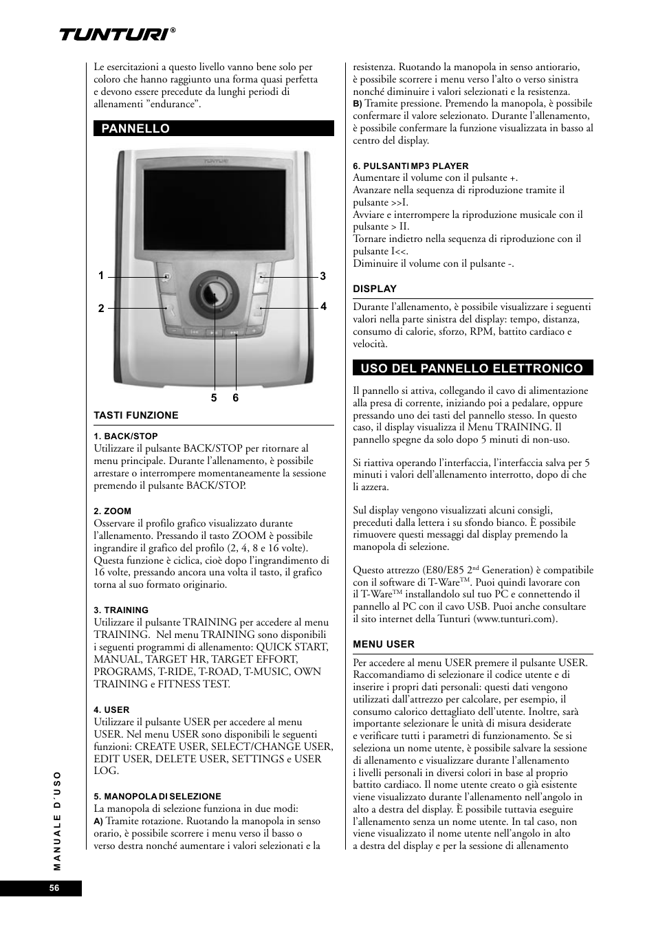 Tunturi E85 User Manual | Page 56 / 104