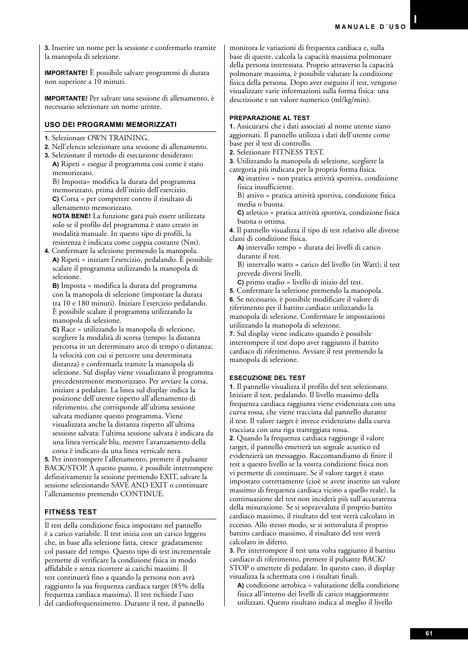 Tunturi E85 User Manual | Page 61 / 104