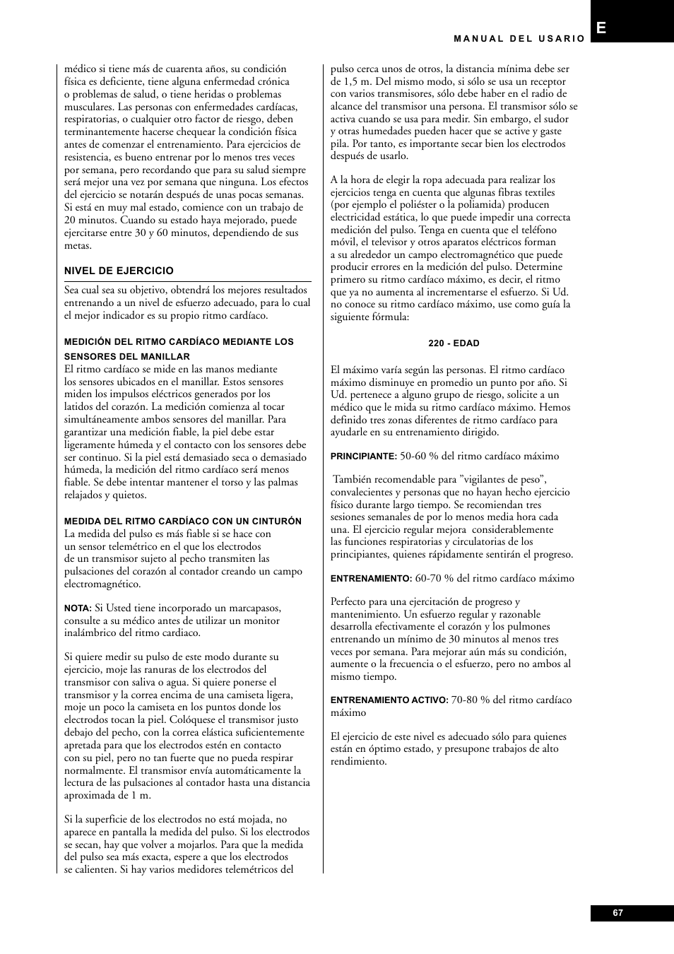 Tunturi E85 User Manual | Page 67 / 104