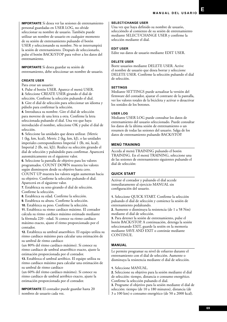 Tunturi E85 User Manual | Page 69 / 104