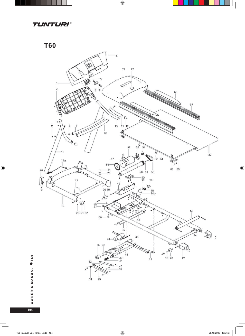 Tunturi T60 User Manual | Page 104 / 108