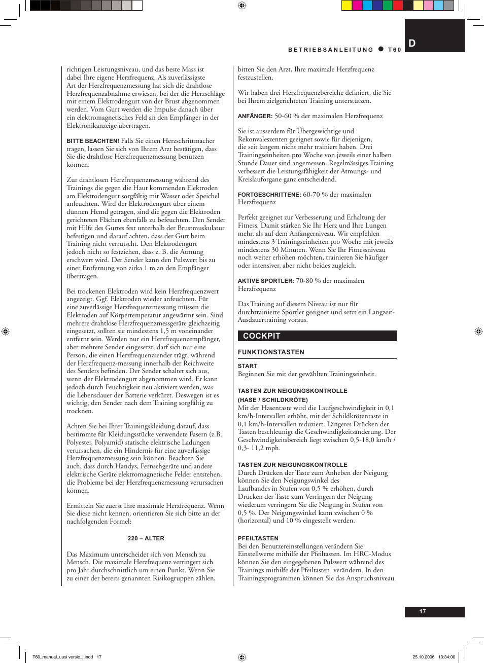 Tunturi T60 User Manual | Page 17 / 108