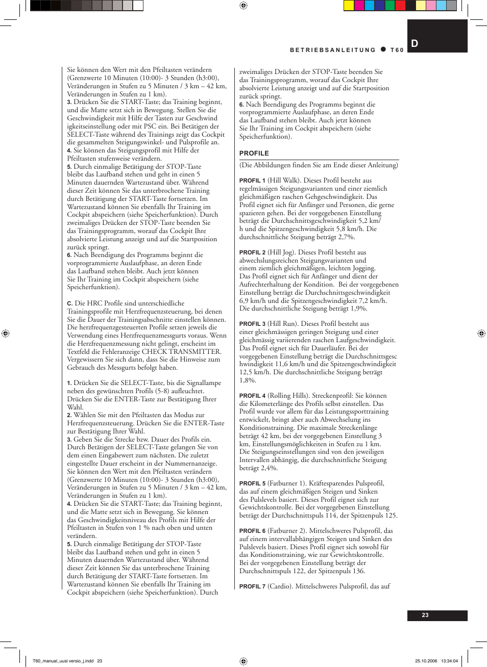 Tunturi T60 User Manual | Page 23 / 108