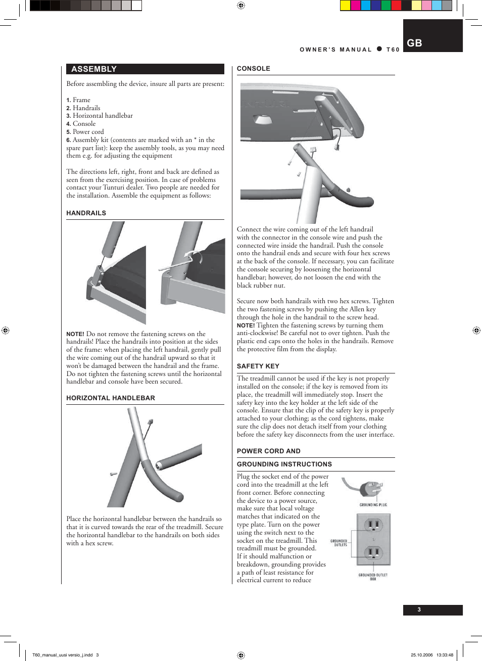 Tunturi T60 User Manual | Page 3 / 108