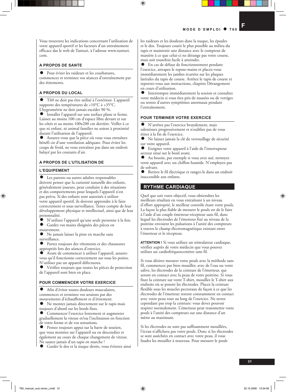 Tunturi T60 User Manual | Page 31 / 108