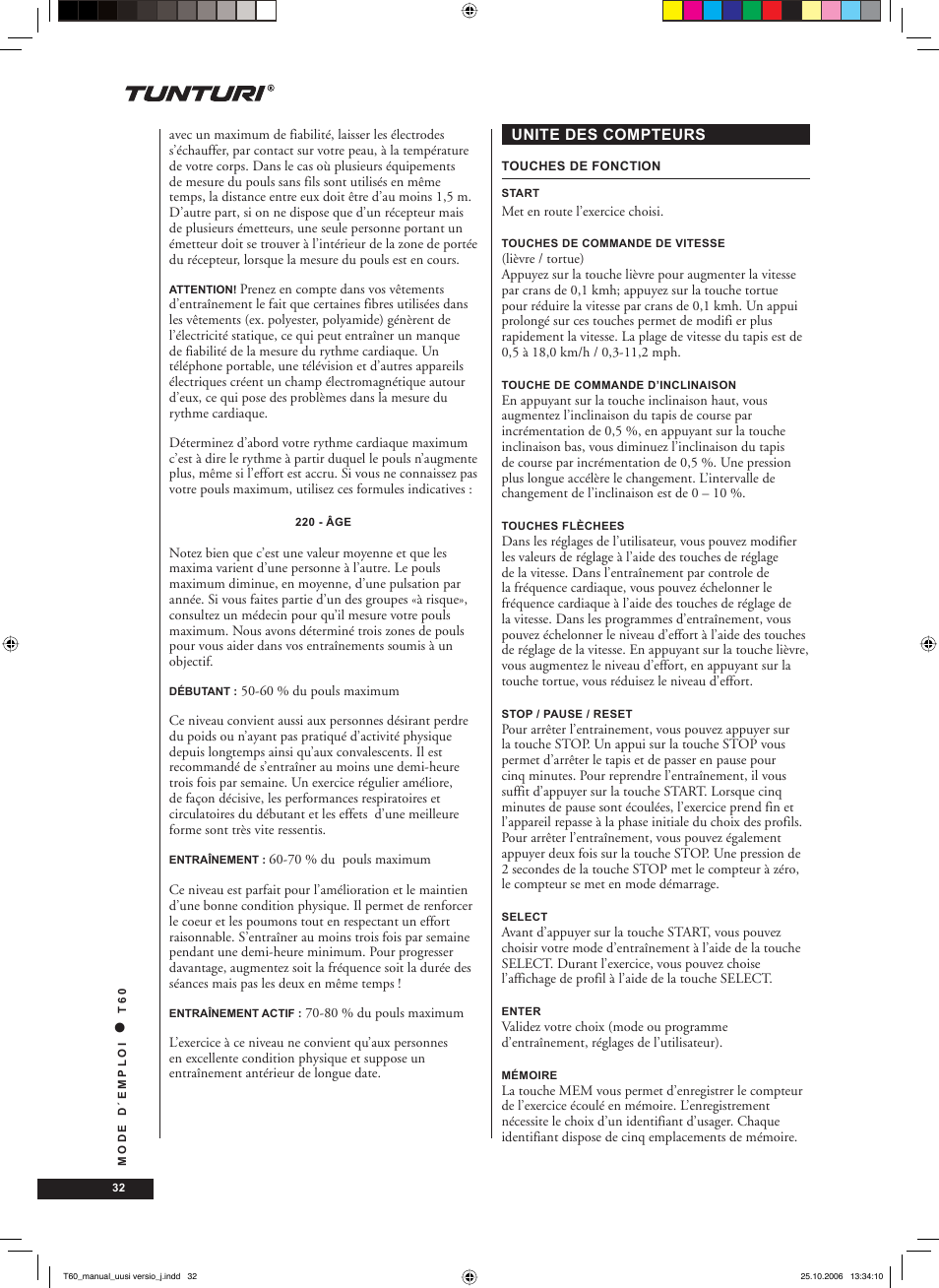 Tunturi T60 User Manual | Page 32 / 108