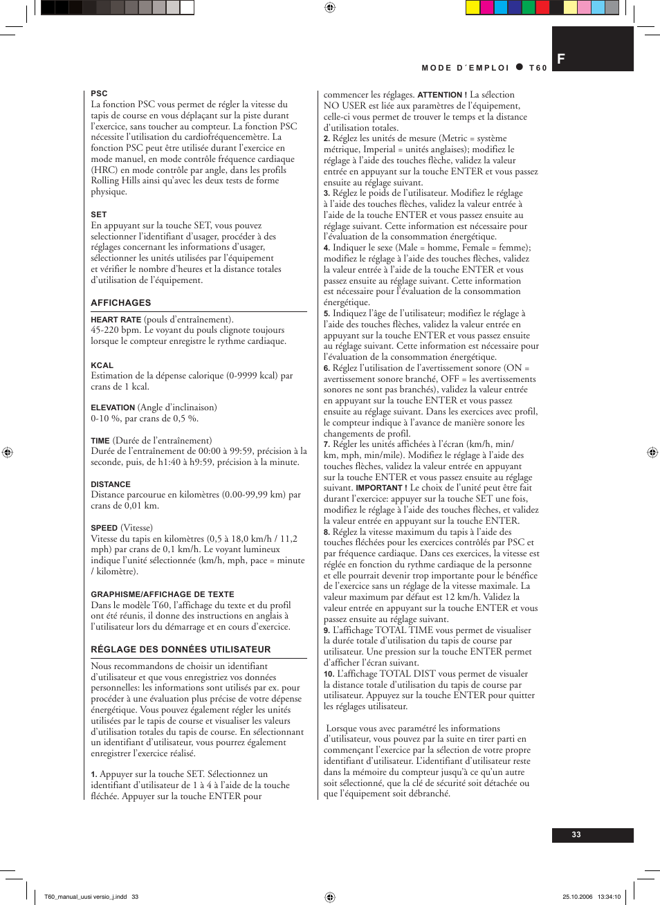 Tunturi T60 User Manual | Page 33 / 108